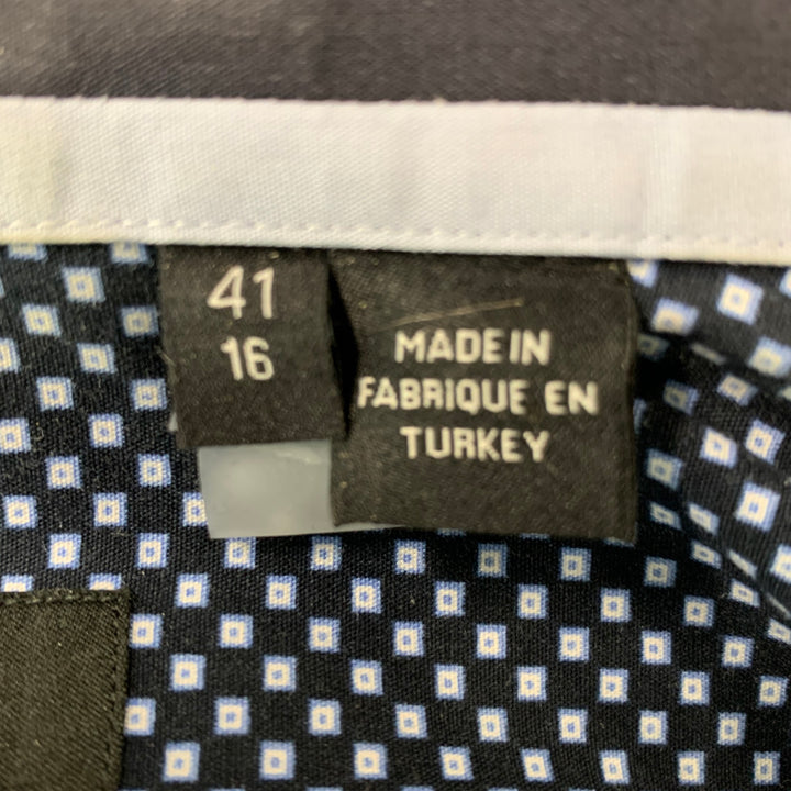 BOSS by HUGO BOSS Size L Black Light Blue Checkered  Long Sleeve Shirt