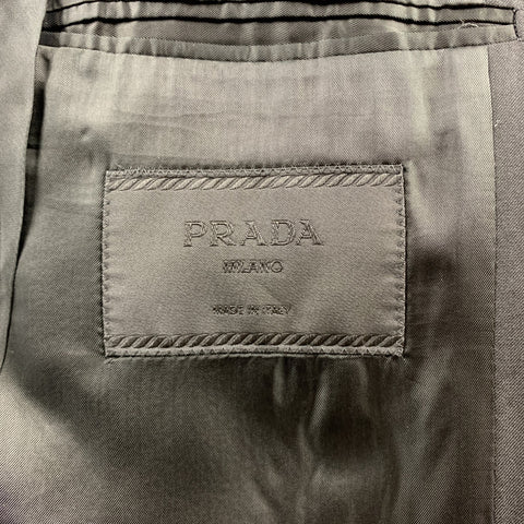 PRADA 40 Regular Black Wool / Silk Notch Lapel Suit