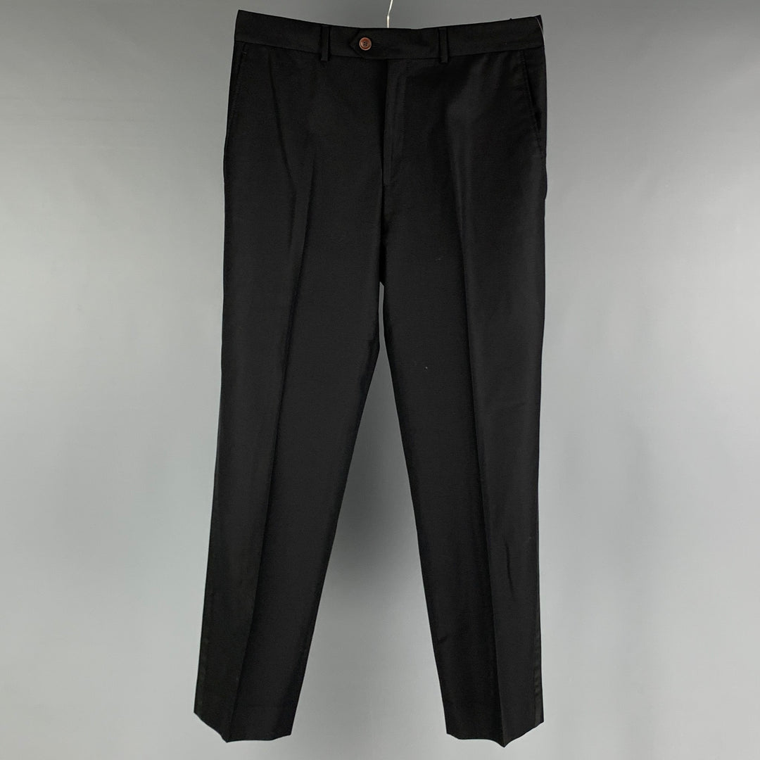 ETRO Size 36 Black Wool Tuxedo Dress Pants