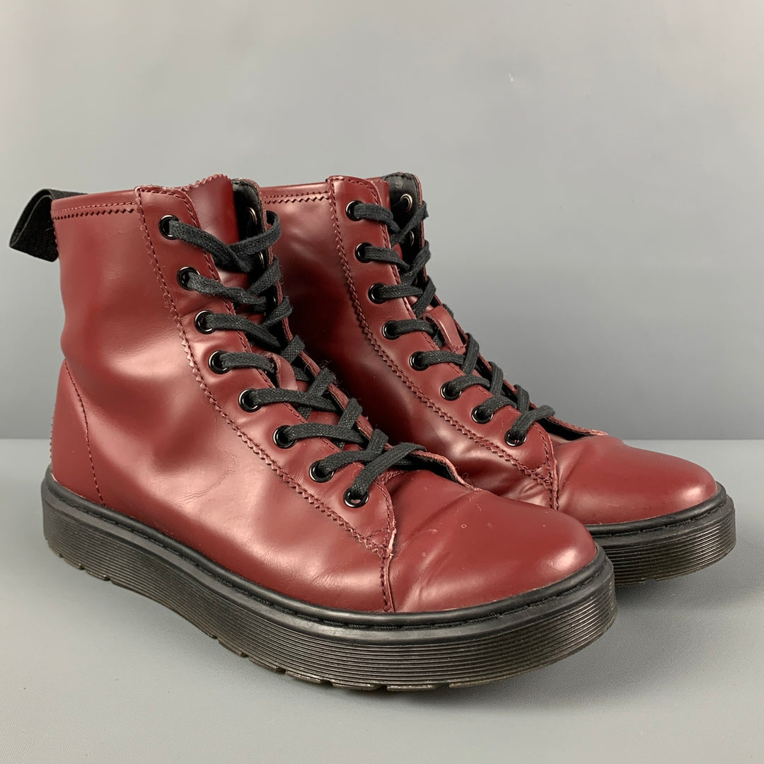 DR. MARTENS Size 8 Burgundy Leather Boots