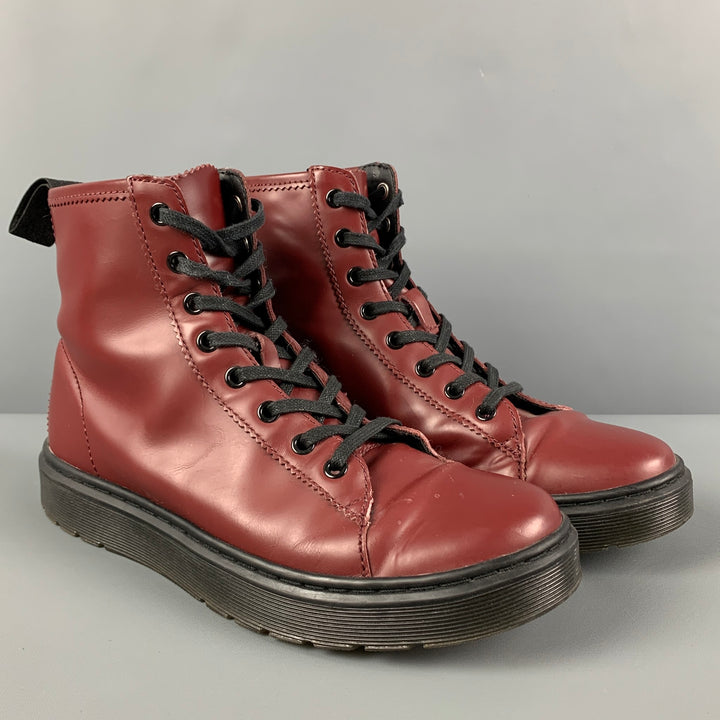 DR. MARTENS Size 8 Burgundy Leather Boots
