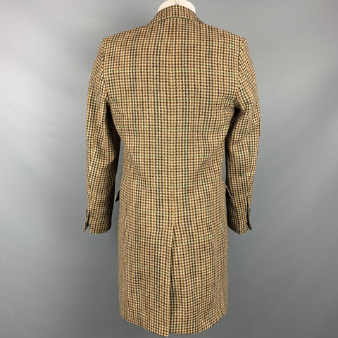 AMI by ALEXANDRE MATTIUSSI Size 40 Tan & Brown Plaid Wool Notch Lapel Coat
