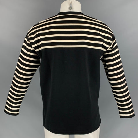 MARC by MARC JACOBS Size S Black & White Stripe Cotton Blend Crew-Neck Pullover