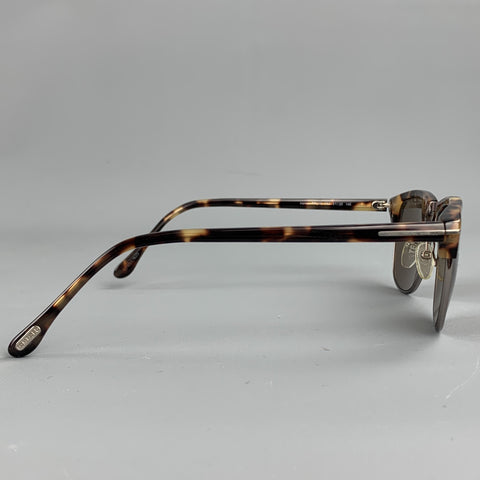 TOM FORD Tortoiseshell Brown Metal & Acetate Wayfarer Sunglasses