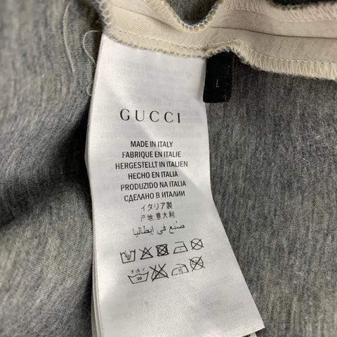 GUCCI Size L Beige Cotton GG Ice Skull Print Pullover Womens Sweater