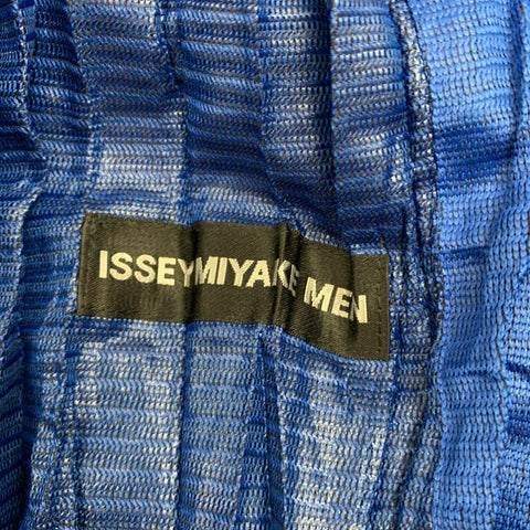 ISSEY MIYAKE Size S Royal Blue Wrinkled Button Up Shirt Jacket