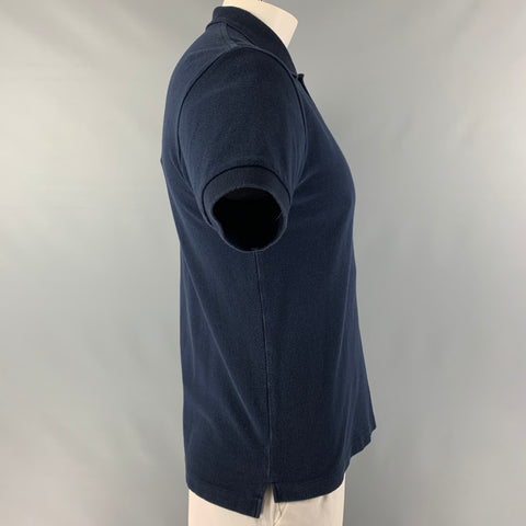 COMME des GARCONS PLAY Size L Navy Embroidery Cotton Buttoned Polo