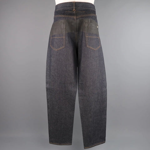 GIVENCHY Size 32 Dark Navy Denim Black Stripe Bar Jeans GIVENCHY