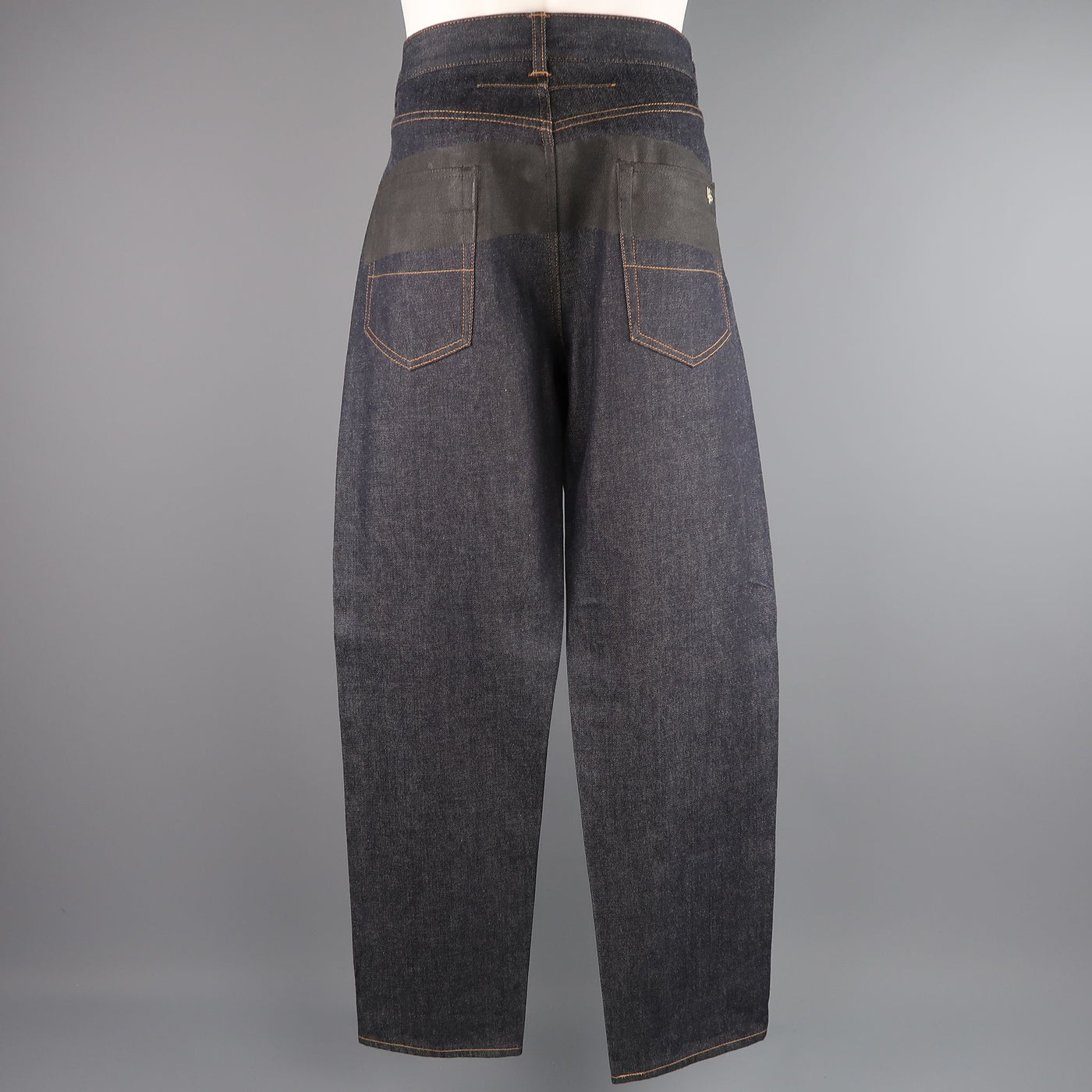 GIVENCHY Size 32 Dark Navy Denim Black Stripe Bar Jeans