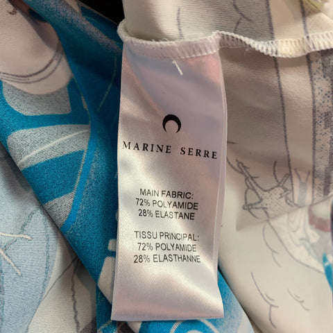 MARINE SERRE Size L Multi-Color Cartoon Print Polyamide Blend Casual Top
