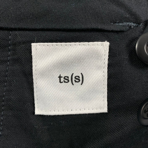 TS (S) Size M Indigo Cotton Blend Pleated Casual Pants