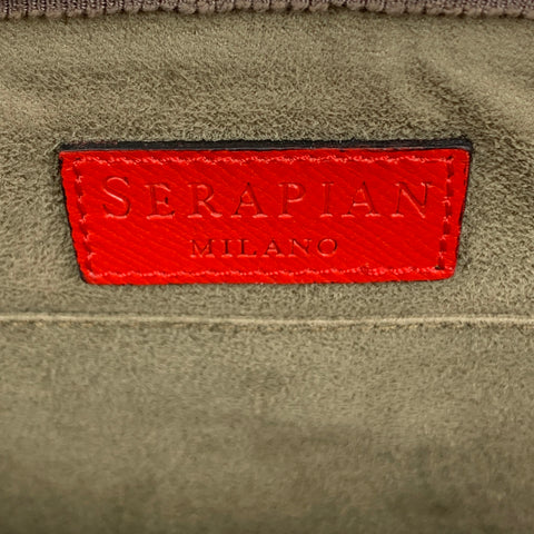 SERAPIAN Red Leather Zip Up iPad Case