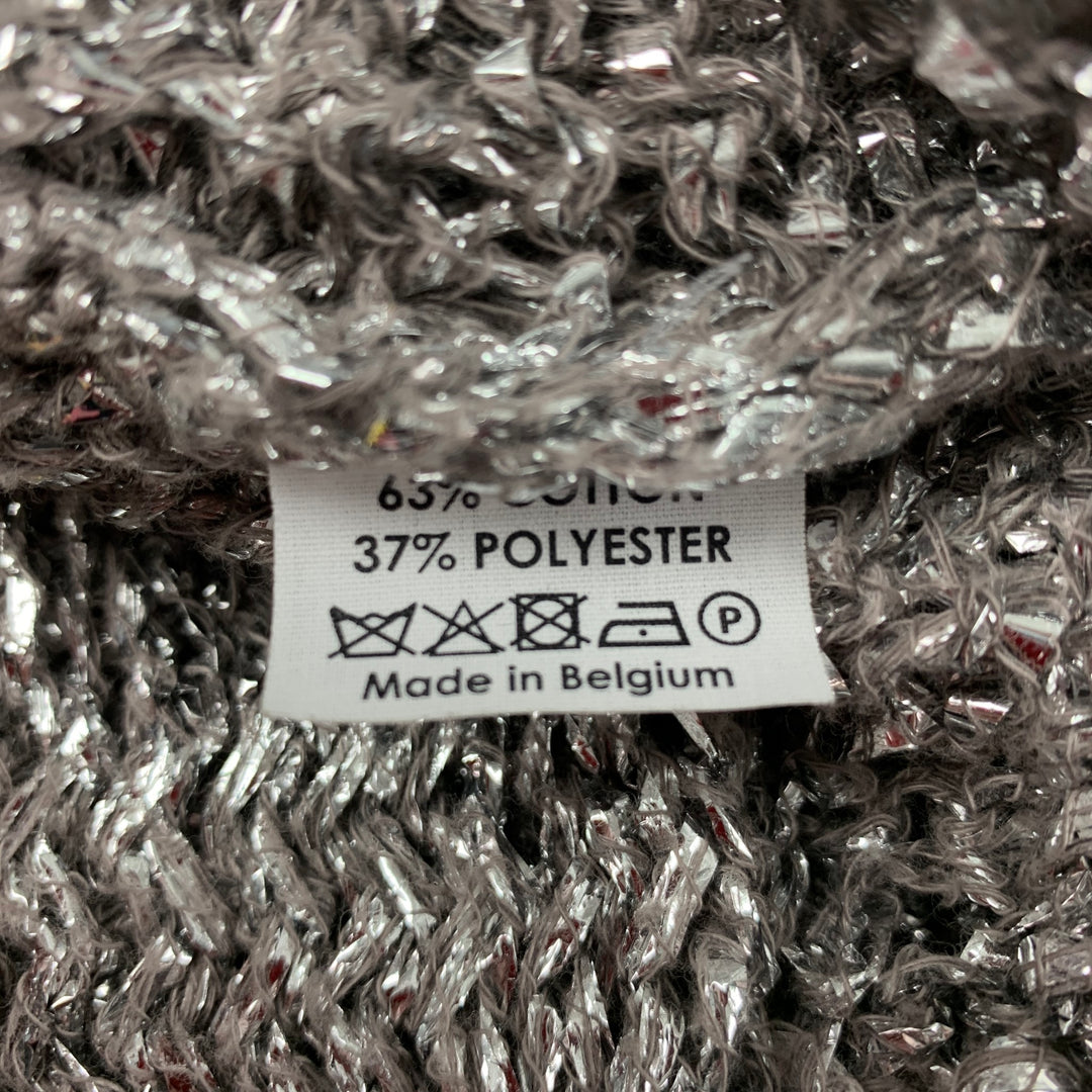 DRIES VAN NOTEN Size M Silver Metallic Cotton / Polyester Cardigan