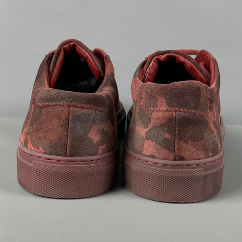 COMMON PROJECTS Size 10 Red Camouflage Suede Low Top Achilles Sneakers