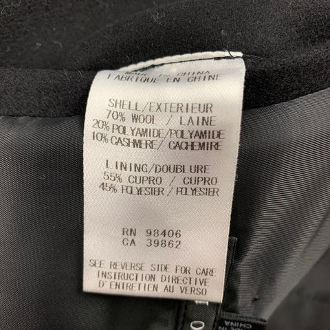 THEORY Size M Black Wool Blend Hidden Placket Coat
