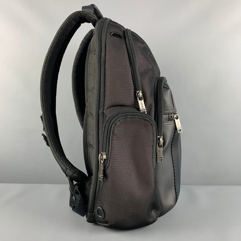 TUMI Black White Mixed Materials Mesh Backpack Bags