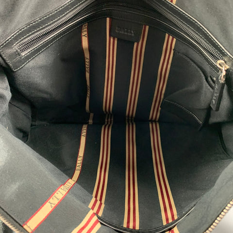 BALLY Black Leather Shoulder Strap Messenger Bag