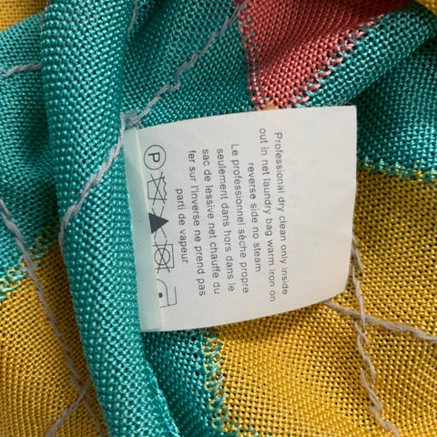 Iisli Size S Turquoise, Yellow & Orange Argyle Rayon Sleeveless Pullover