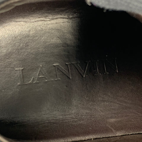LANVIN Size 10 Black Mixed Materials Nylon Lace Up Sneakers