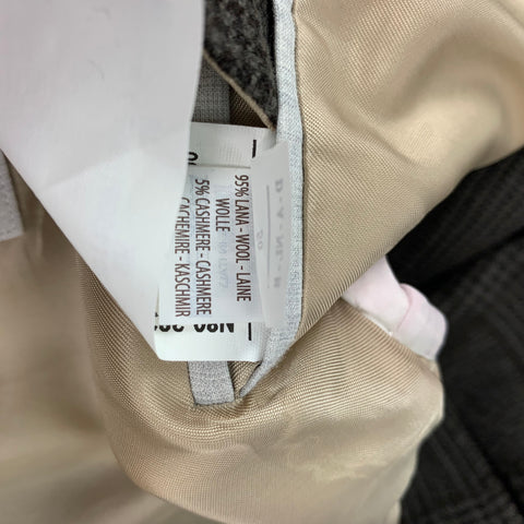 BRUNELLO CUCINELLI Size 40 Olive & Brown Glenplaid Notch Lapel Sport Coat