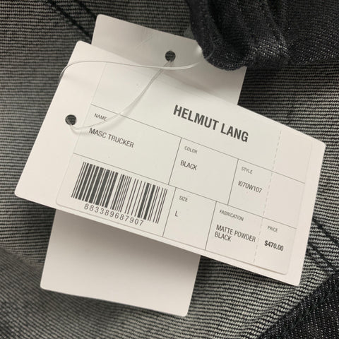 HELMUT LANG Size L Black Cotton Masc Trucker Jacket