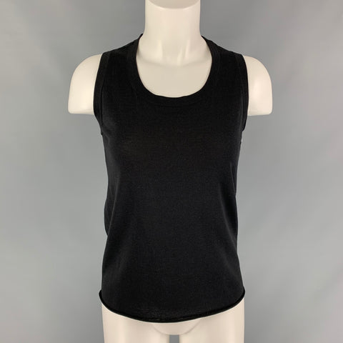 PORTS 1961 Camiseta sin mangas de algodón y seda transparente talla S negra