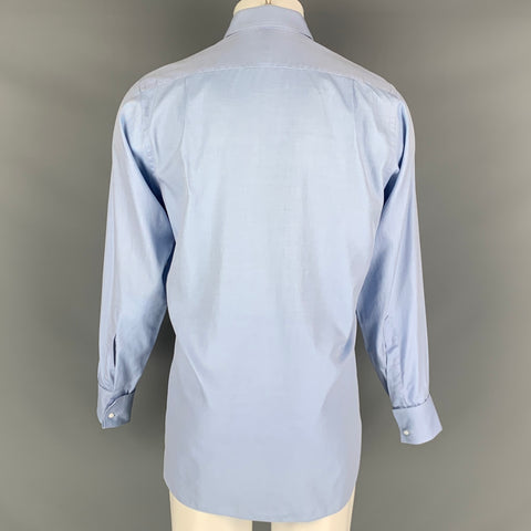 TURNBULL & ASSER Size M Blue Diagonal Stripe Cotton Long Sleeve Shirt