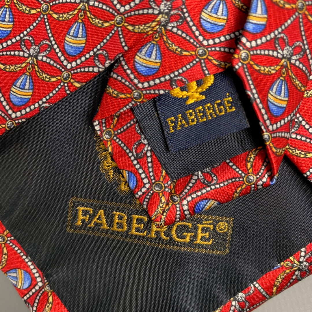 FABERGE Burgundy Print Silk Tie