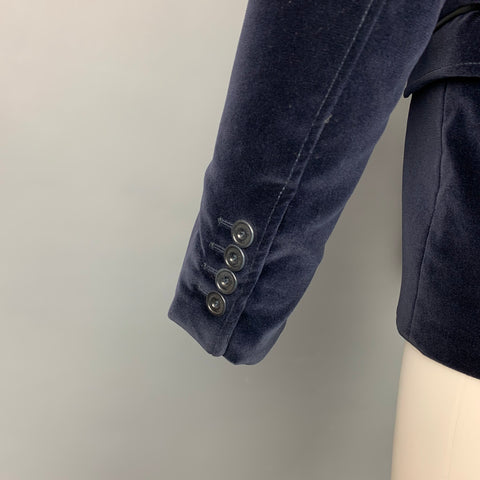 ALLESANDRO DELL' ACQUA Size 38 Navy Cotton Velvet Sport Coat