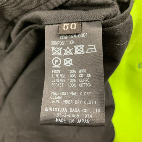 CHRISTIAN DADA Size 40 Green Wool Hooded Tailored Melton Coat