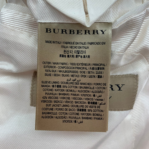 BURBERRY Size 38 Regular Cream Silk Notch Lapel Sport Coat