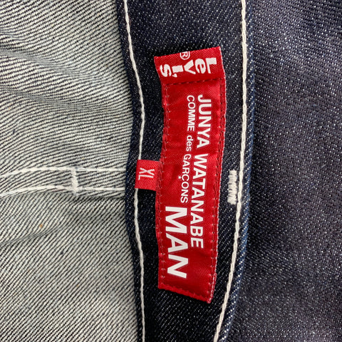 JUNYA WATANABE Size XL Indigo Patchwork Cotton Blend Zip Fly Jeans