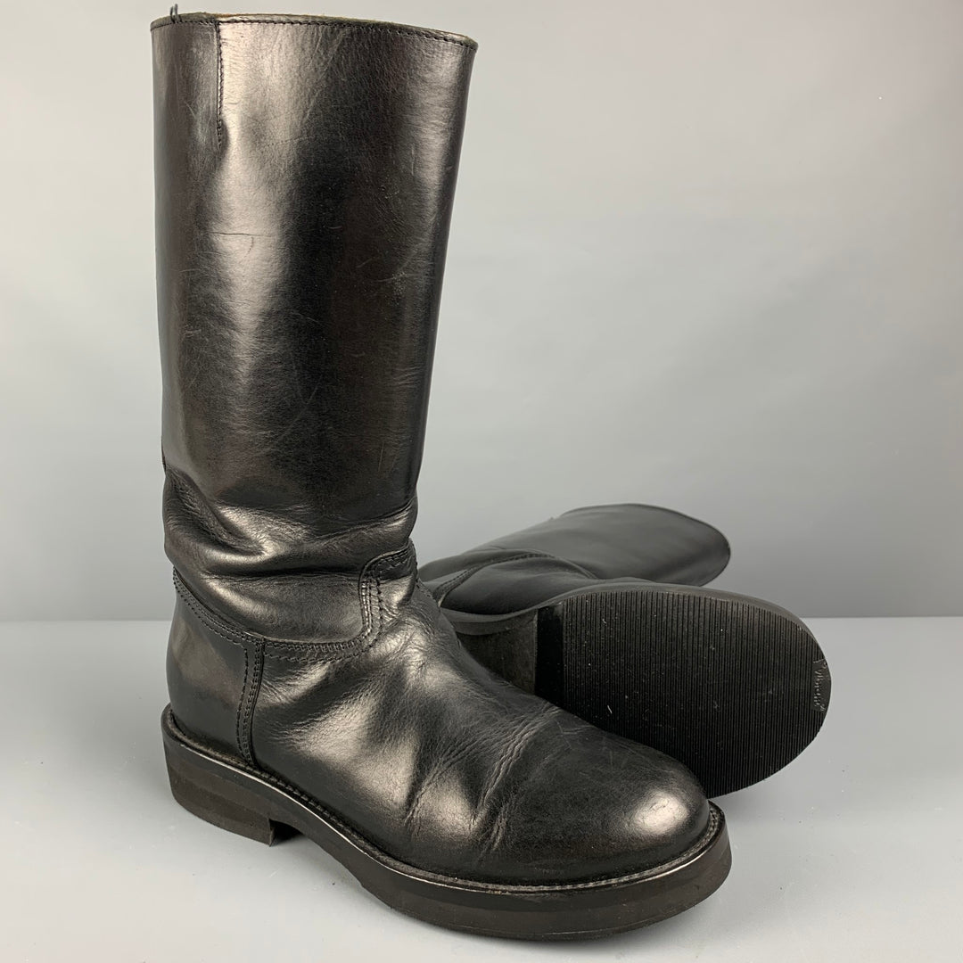 ANN DEMEULEMEESTER Size 8 Black Pull On Boots
