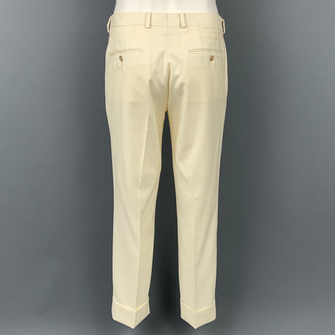 SAMUELSOHN para WILKES BASHFORD Talla 38 Traje de solapa de pico de lana maciza color crema regular