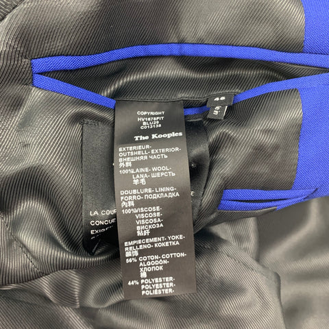 THE KOOPLES Size 36 Royal Blue Wool Notch Lapel Fitted Suit