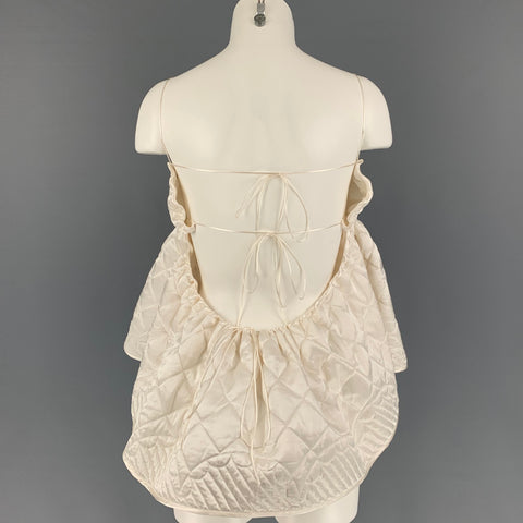 CECILIE BAHNSEN Size 4 Beige Quilted Selena Tank Top