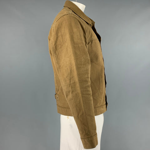 BURGUS PLUS &amp; CO. Taille poitrine L Taille L Veste camionneur en coton ciré kaki