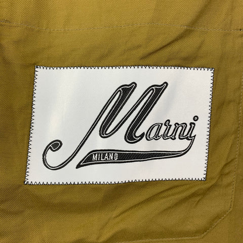 MARNI Size 38 Yellow Black White Plaid Wool Blend Buttoned Coat