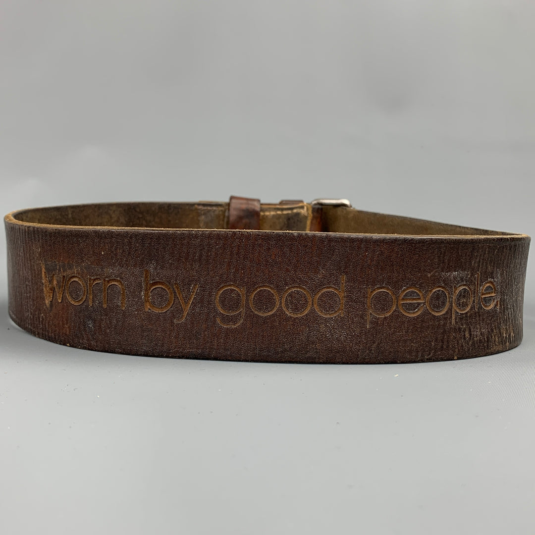 BERYLL Size S Brown Distressed Leather Belt