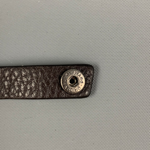 AKRIS Dark Brown Textured Leather Bracelet