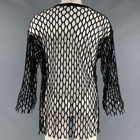 DRIES VAN NOTEN Taille XS Pull à col rond en polyester maille noire