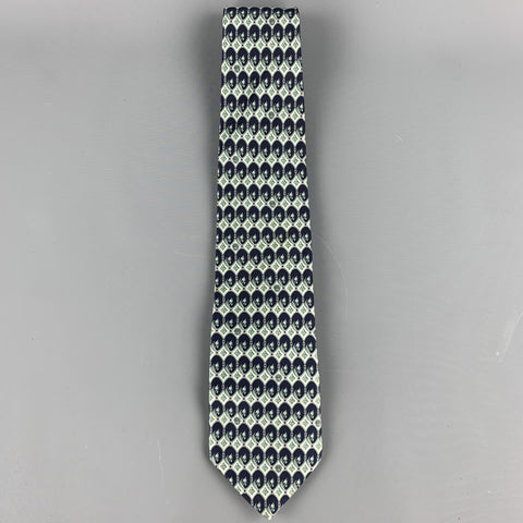 GIANNI VERSACE Navy Print Silk Tie