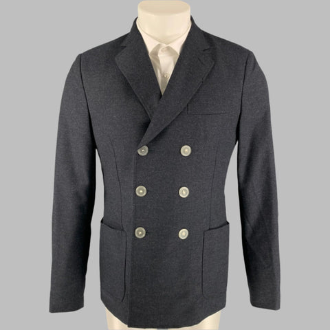 BAND OF OUTSIDERS Size 40 Charcoal Wool Double Breasted Sport Coat