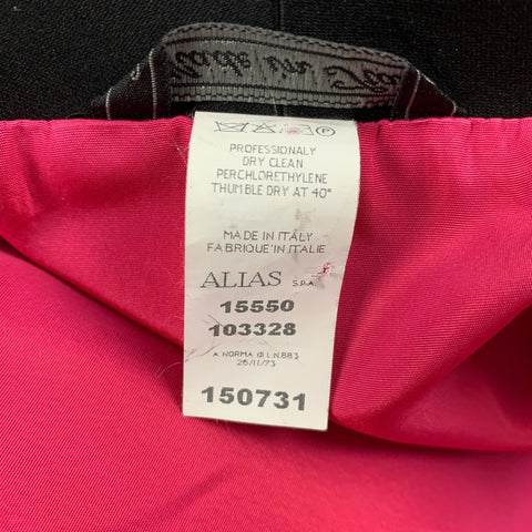 Vintage GIANNI VERSACE Deadstock Size 44 Black Pattern Cotton Blend Shawl Collar Tuxedo Suit