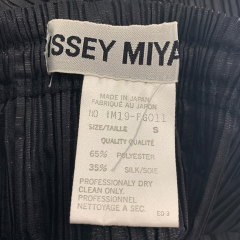 ISSEY MIYAKE Size S Black Polyester Silk Pleated Skirt