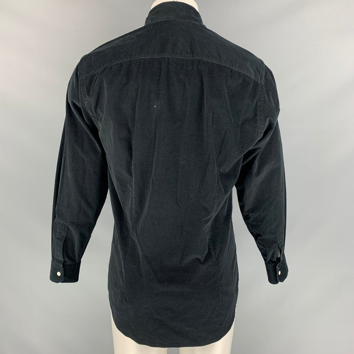 ZEGNA SPORT Size M Black Corduroy  Long Sleeve Shirt