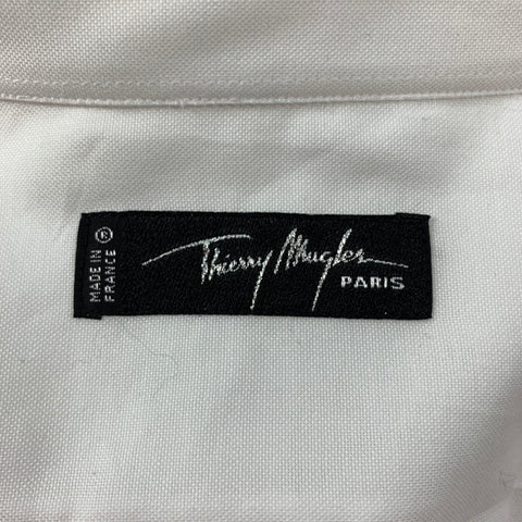 THIERRY MUGLER Size L White Cotton Snaps Long Sleeve Shirt
