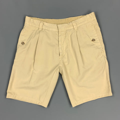 GERANI Size 30 Khaki Cotton Zip Fly Shorts
