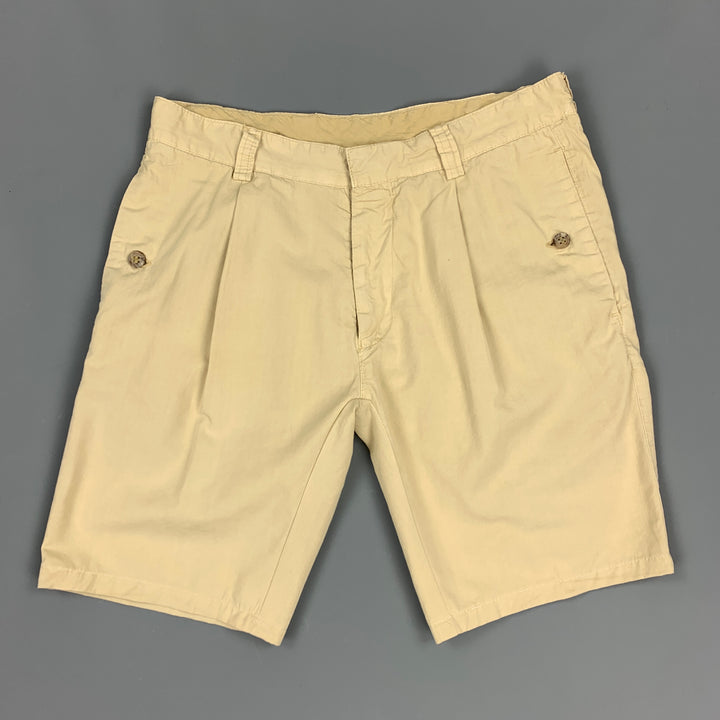 GERANI Talla 30 Pantalones cortos de algodón con cremallera en color caqui
