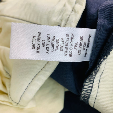 RRL by RALPH LAUREN Size 36 Navy Wash Cotton Elastane Button Fly Casual Pants